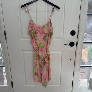 Lilly Pulitzer Pink and Green silk coral Dress
